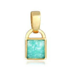 Elli "Anhänger | Amazonit ( Blau )< Edelsteine|Vergoldet