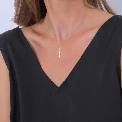 Elli "Anhänger Kreuz | Diamant ( Weiß, 0,005 ct )< Symbol-schmuck|Anhänger & Charms