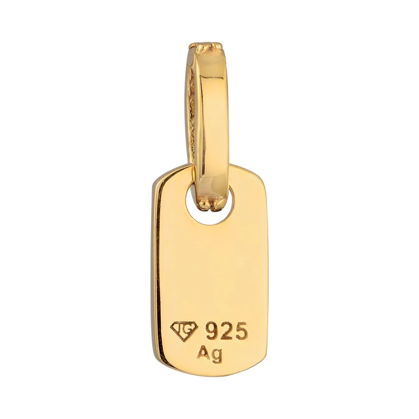 Elli "Anhänger Plättchen Rechteck | Zirkonia (Weiß)< Vergoldet|Anhänger & Charms