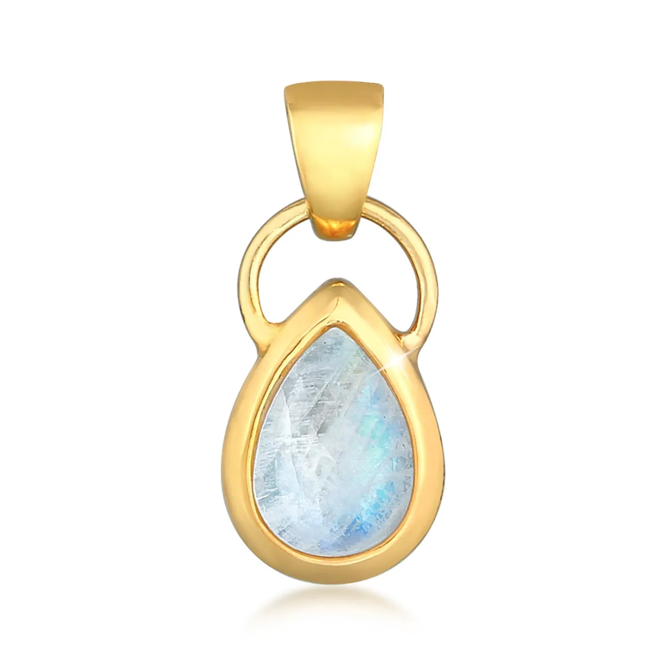 Elli "Anhänger Tropfen | Mondstein (Blau)< Anhänger & Charms|Silber