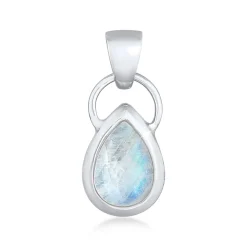Elli "Anhänger Tropfen | Mondstein (Blau)< Anhänger & Charms|Silber