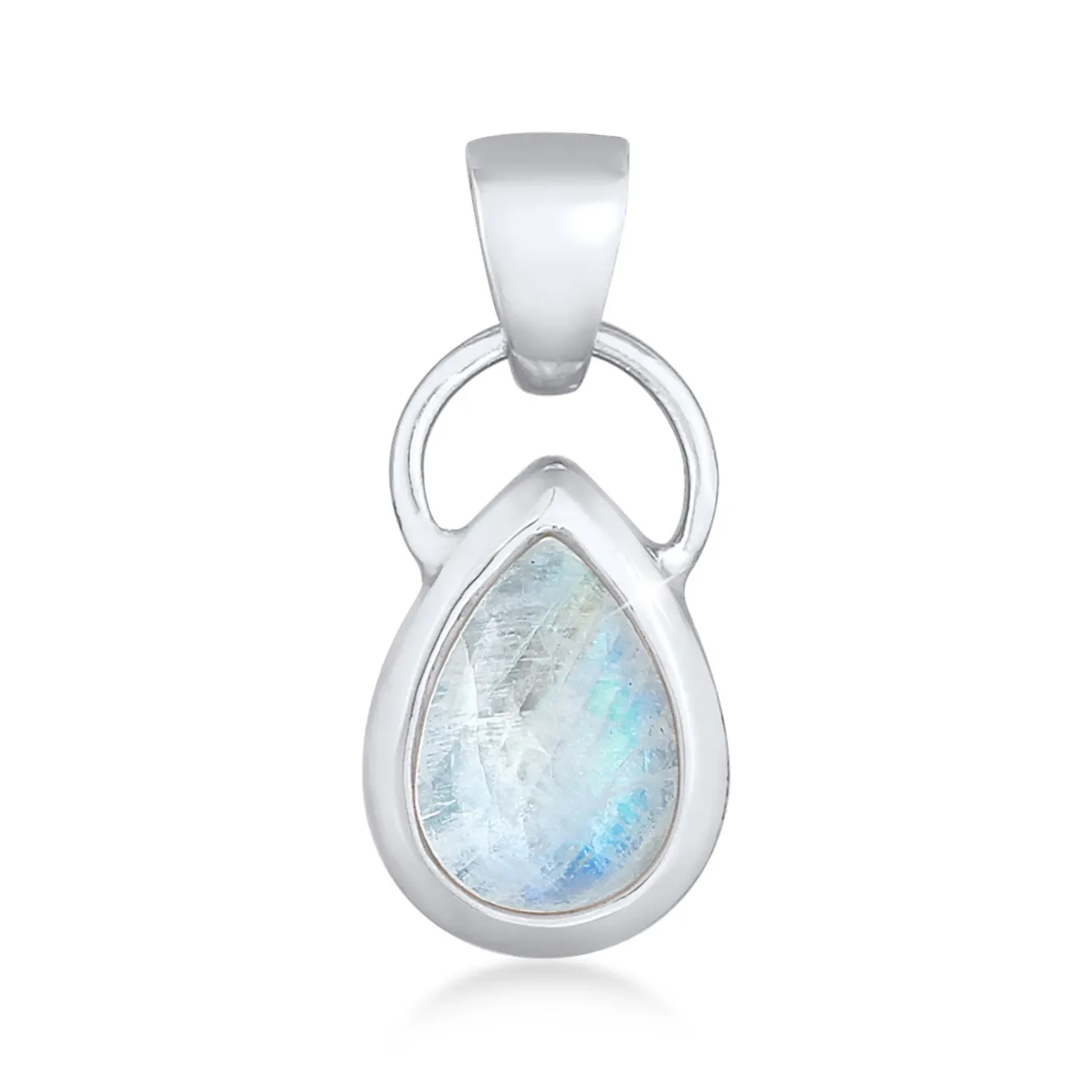 Elli "Anhänger Tropfen | Mondstein (Blau)< Anhänger & Charms|Silber