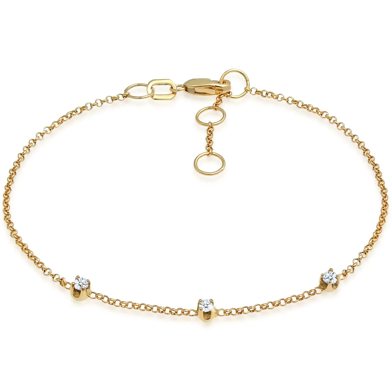 Elli "Armband | Diamant ( Weiß, 0,09 ct )< Armbänder|Echtgold
