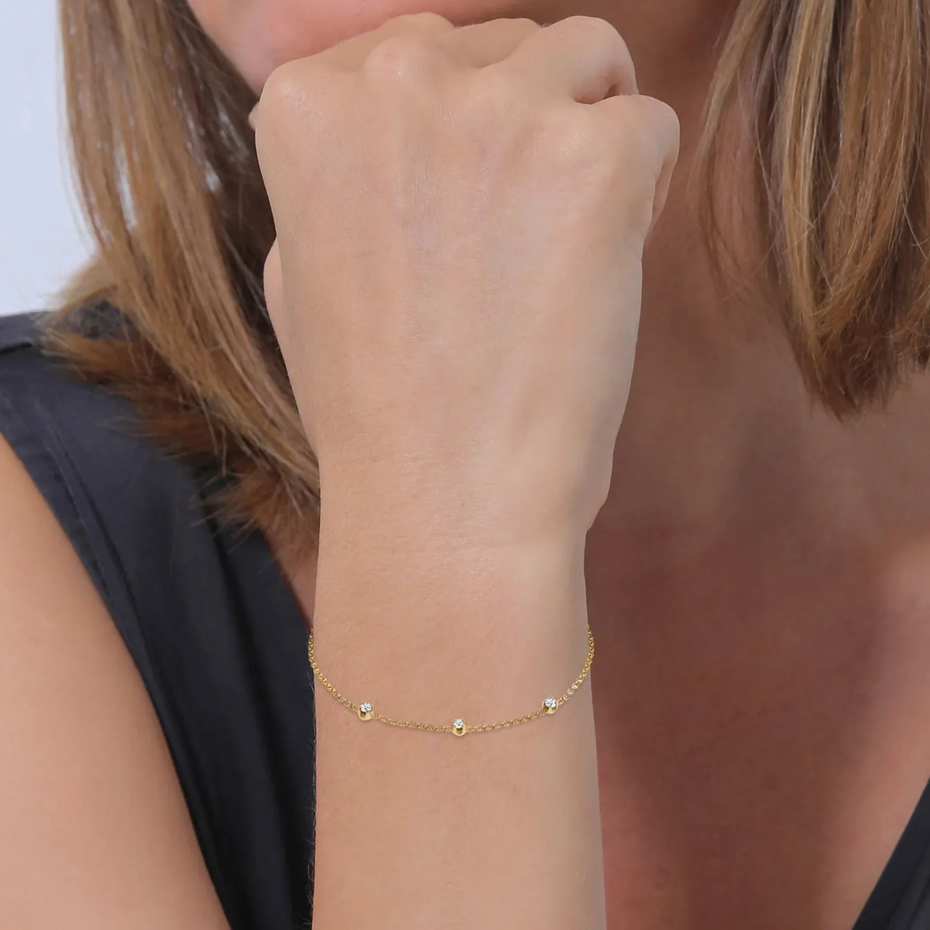 Elli "Armband | Diamant ( Weiß, 0,09 ct )< Armbänder|Echtgold