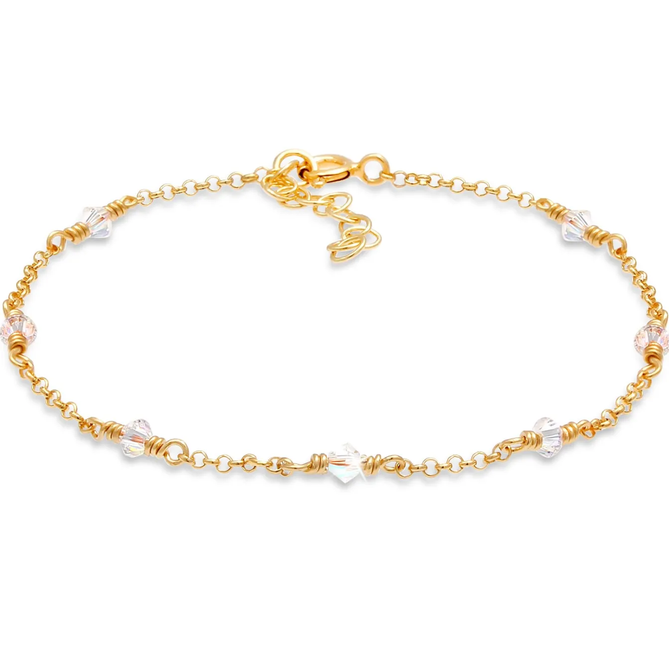 Elli "Armband | Kristall ( Weiß )< Armbänder|Vergoldet