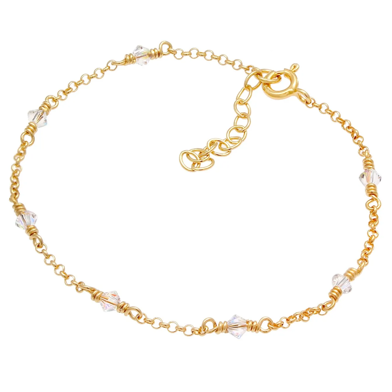 Elli "Armband | Kristall ( Weiß )< Armbänder|Vergoldet