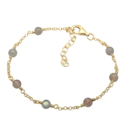 Elli "Armband | Labradorit ( Grau )< Armbänder|Vergoldet