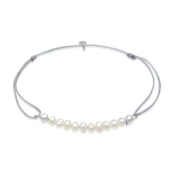 Elli "Armband | Süßwasserperle< Silber|Perlen