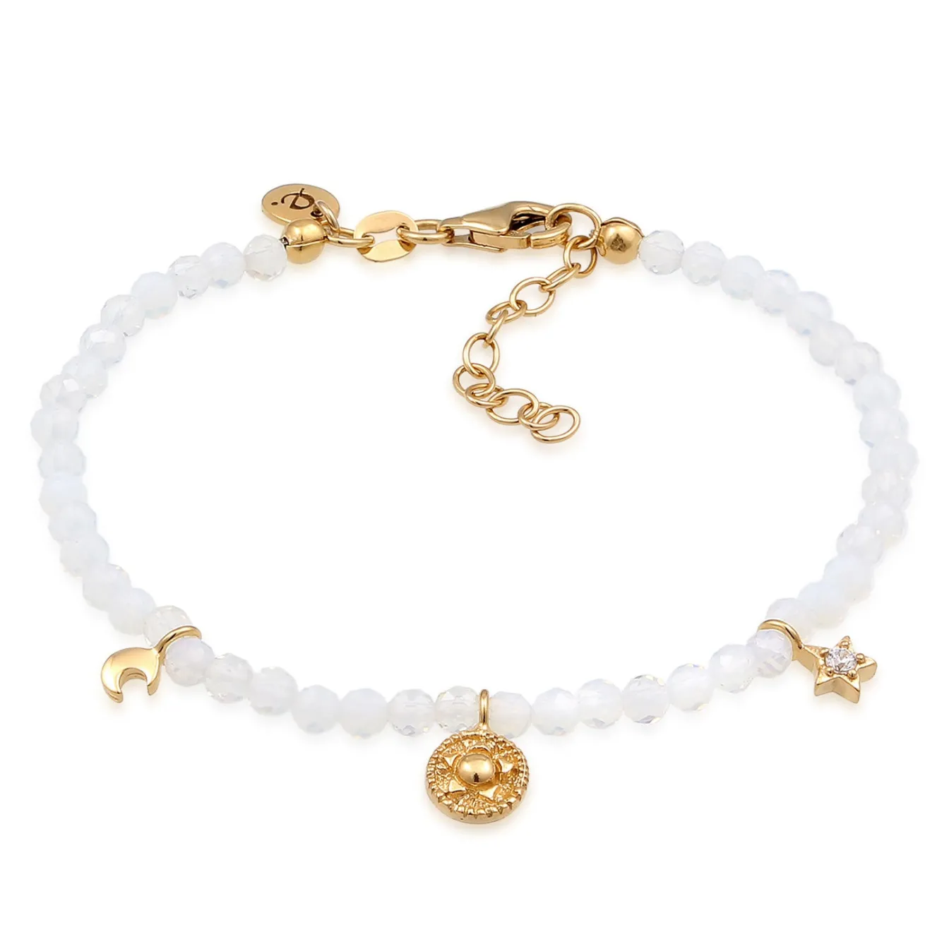 Elli "Armband Anhänger Sonne Stern | Zirkonia, Mondstein< Symbol-schmuck|Armbänder