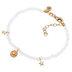 Elli "Armband Anhänger Sonne Stern | Zirkonia, Mondstein< Symbol-schmuck|Armbänder
