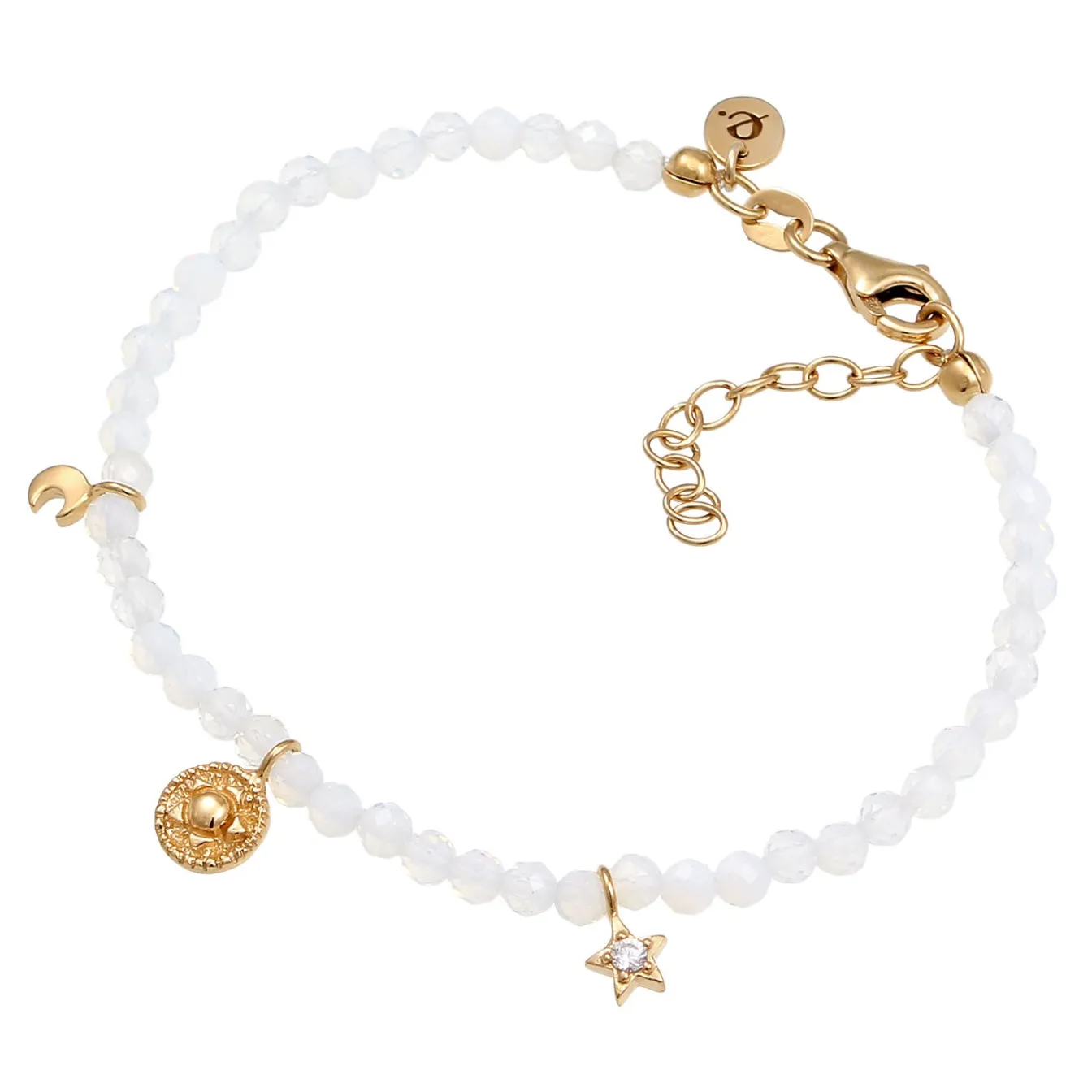 Elli "Armband Anhänger Sonne Stern | Zirkonia, Mondstein< Symbol-schmuck|Armbänder