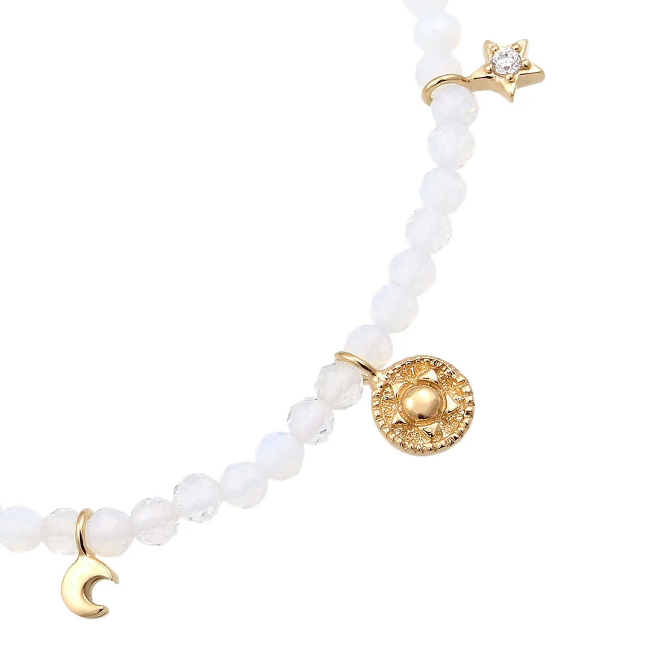 Elli "Armband Anhänger Sonne Stern | Zirkonia, Mondstein< Symbol-schmuck|Armbänder