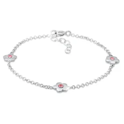 Elli "Armband Blume | Kristall ( Rosa )<Kinder Symbol-schmuck|Kinderschmuck