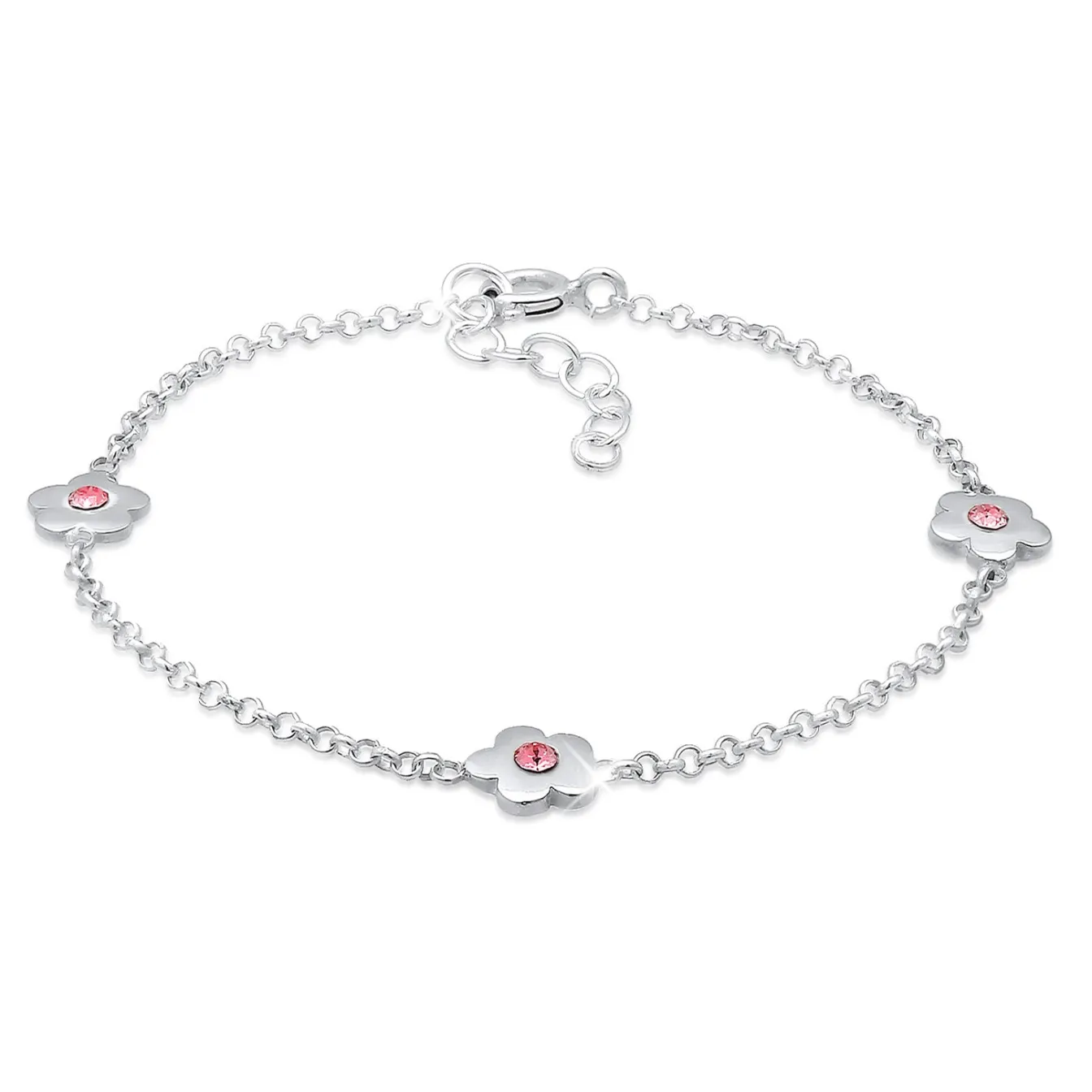 Elli "Armband Blume | Kristall ( Rosa )<Kinder Symbol-schmuck|Kinderschmuck