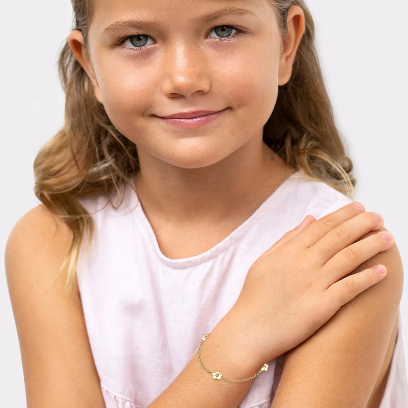 Elli "Armband Blume | Kristall ( Rosa )<Kinder Symbol-schmuck|Kinderschmuck