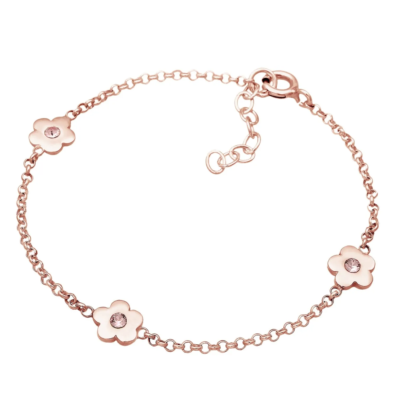 Elli "Armband Blume | Kristall ( Rosa )<Kinder Symbol-schmuck|Kinderschmuck
