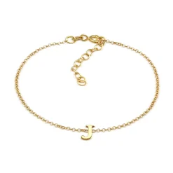 Elli "Armband Buchstabe J | 925er Sterling< Personalisierter Schmuck|Armbänder