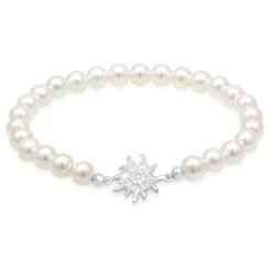 Elli "Armband Edelweiss | Perle< Perlen|Armbänder