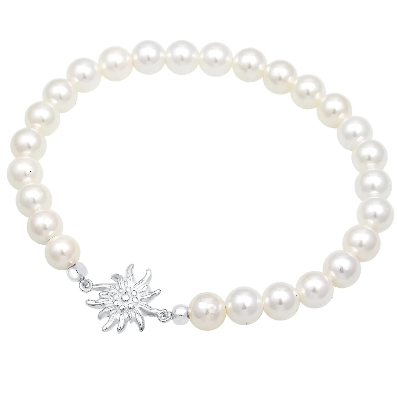 Elli "Armband Edelweiss | Perle< Perlen|Armbänder