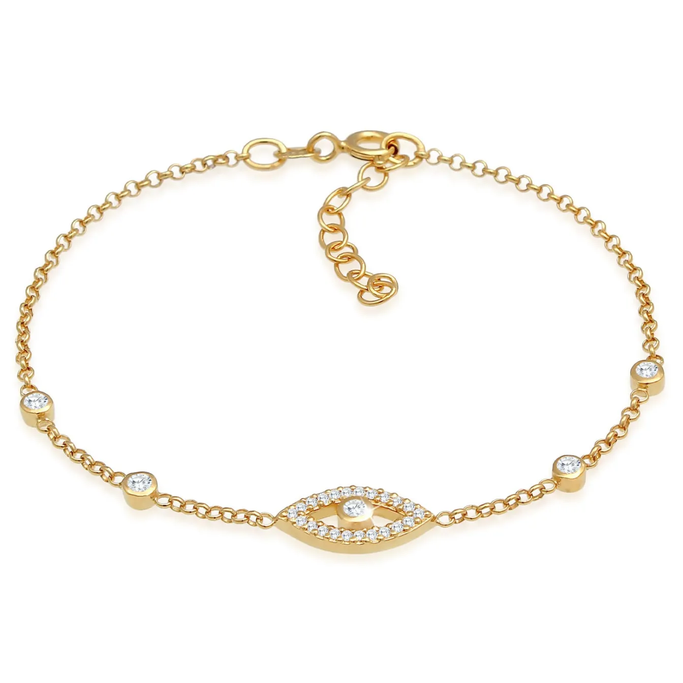 Elli "Armband Evil Eye | Zirkonia ( Weiß )< Symbol-schmuck|Armbänder