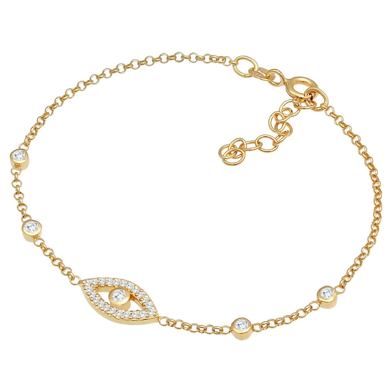 Elli "Armband Evil Eye | Zirkonia ( Weiß )< Symbol-schmuck|Armbänder