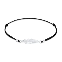 Elli "Armband Feder Symbol | Nylon< Armbänder|Silber