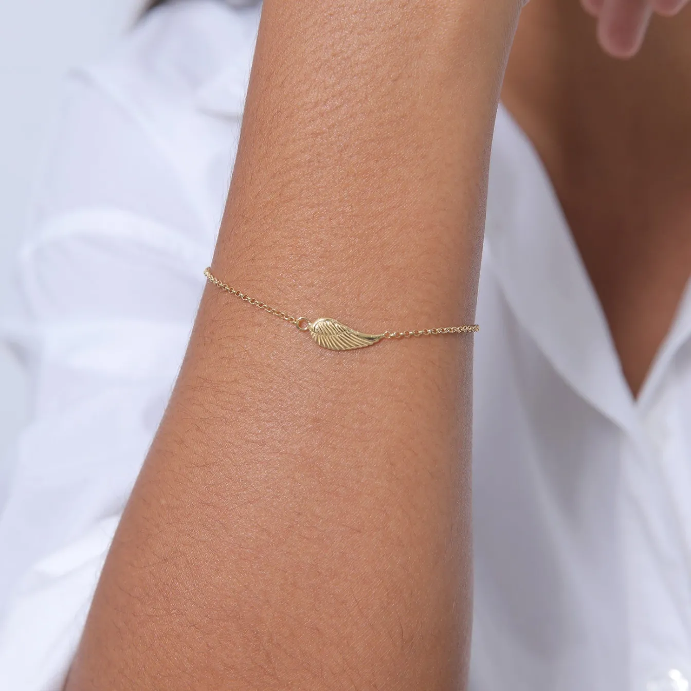 Elli "Armband Flügel< Armbänder|Vergoldet