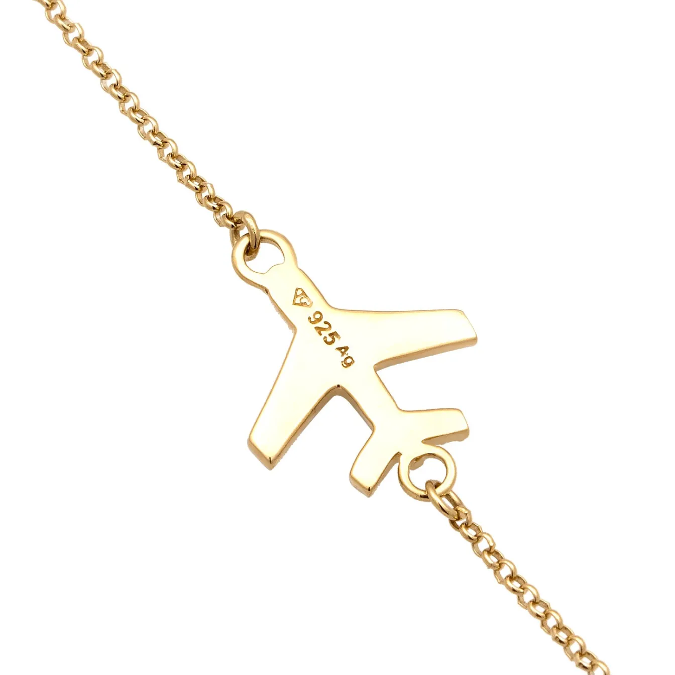 Elli "Armband Flugzeug | Glas Kristalle (Weiß)< Vergoldet|Symbol-schmuck