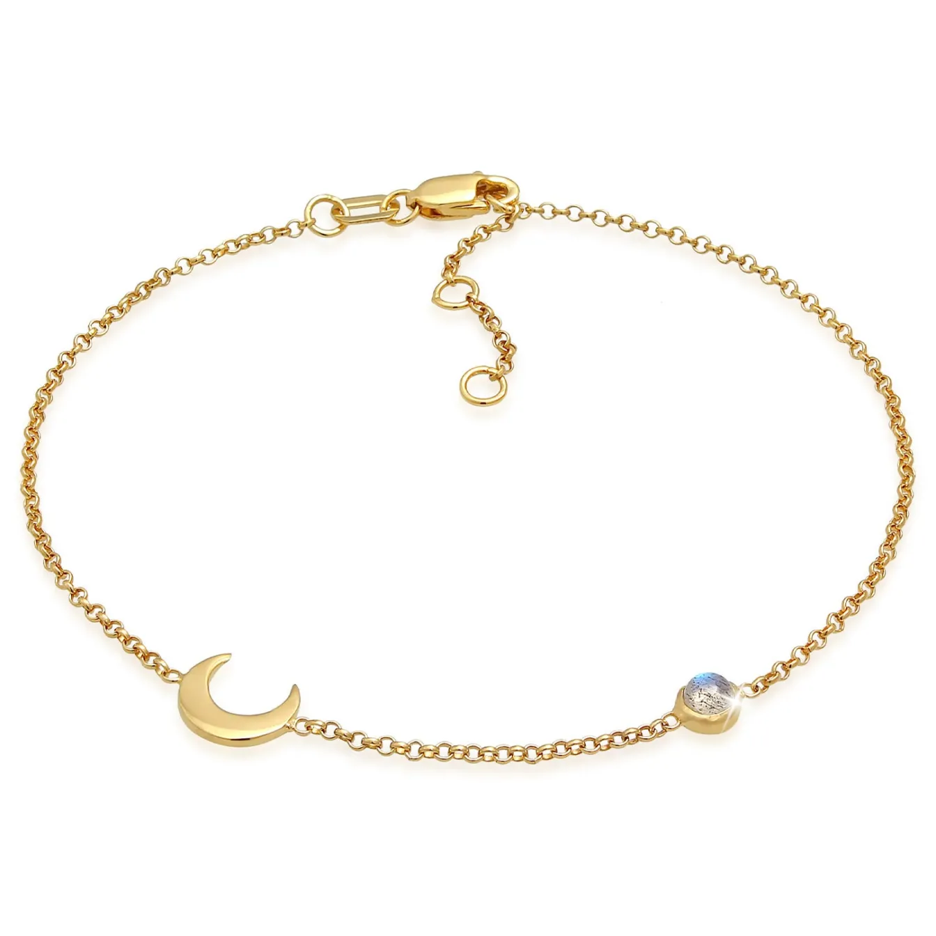 Elli "Armband Halbmond | Labradorit (Grau)< Symbol-schmuck|Armbänder