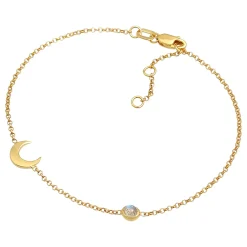 Elli "Armband Halbmond | Labradorit (Grau)< Symbol-schmuck|Armbänder
