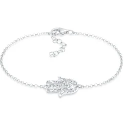 Elli "Armband Hamsa Hand | Kristall (Weiß)< Symbol-schmuck|Armbänder