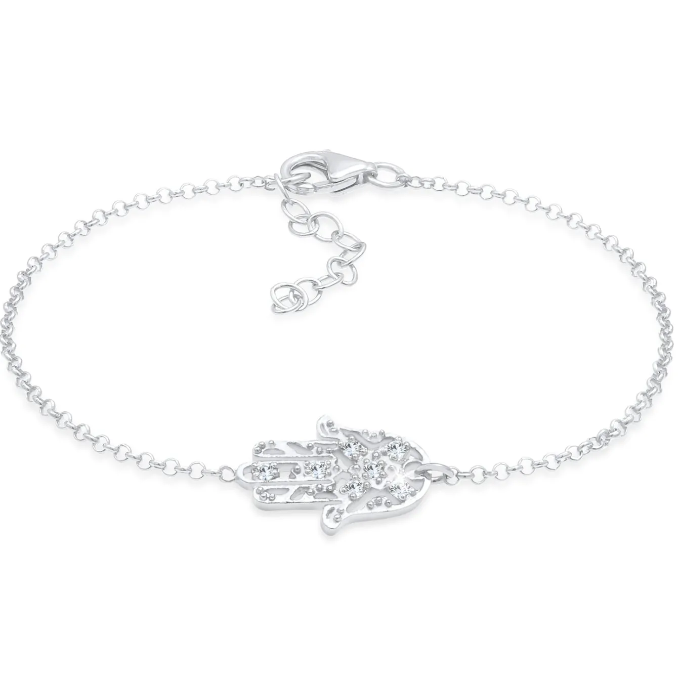 Elli "Armband Hamsa Hand | Kristall (Weiß)< Symbol-schmuck|Armbänder