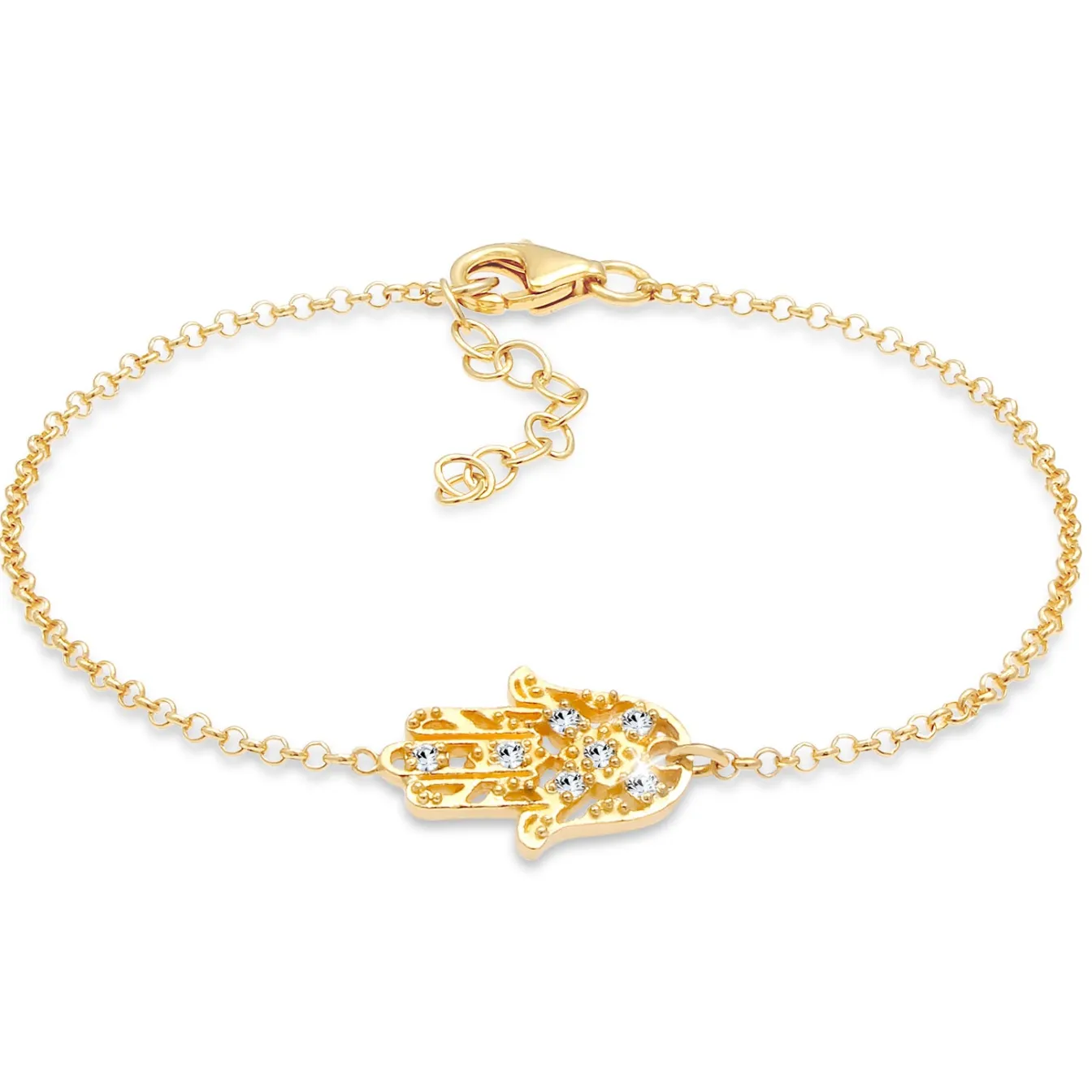 Elli "Armband Hamsa Hand | Kristall (Weiß)< Symbol-schmuck|Armbänder
