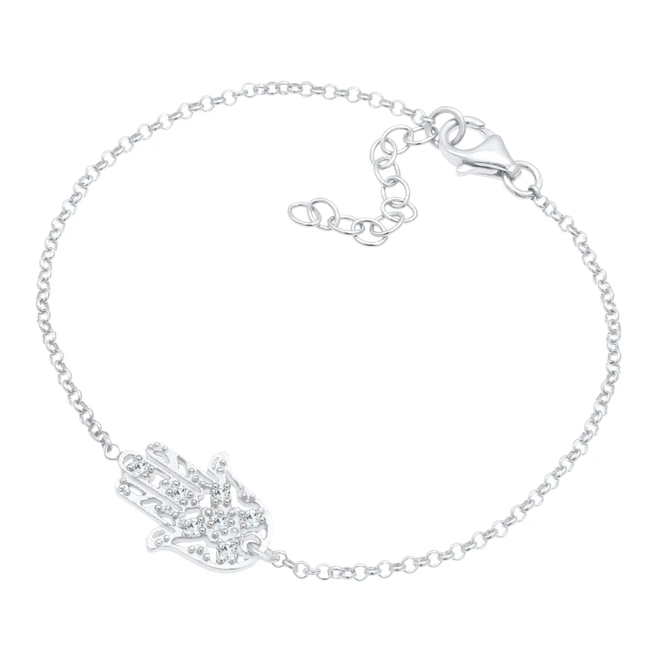 Elli "Armband Hamsa Hand | Kristall (Weiß)< Symbol-schmuck|Armbänder