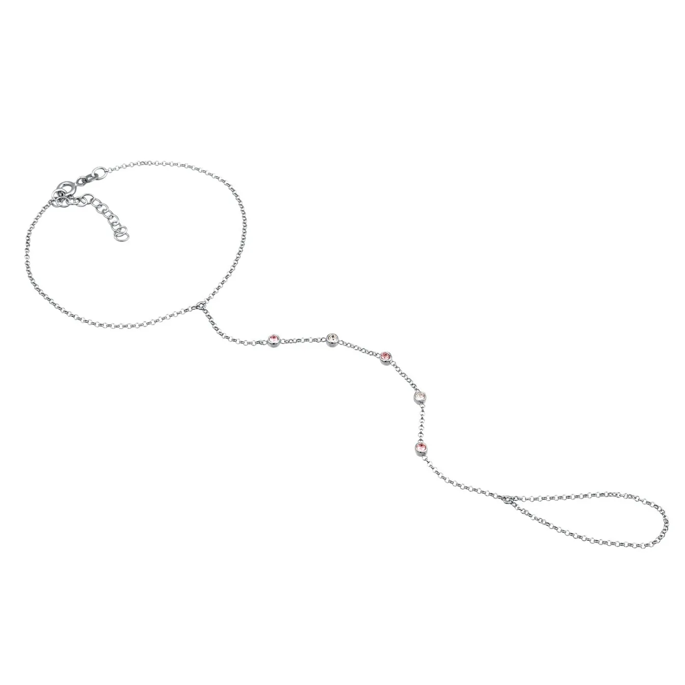 Elli "Armband Handchain | Kristalle (Grün)< Armbänder|Vergoldet