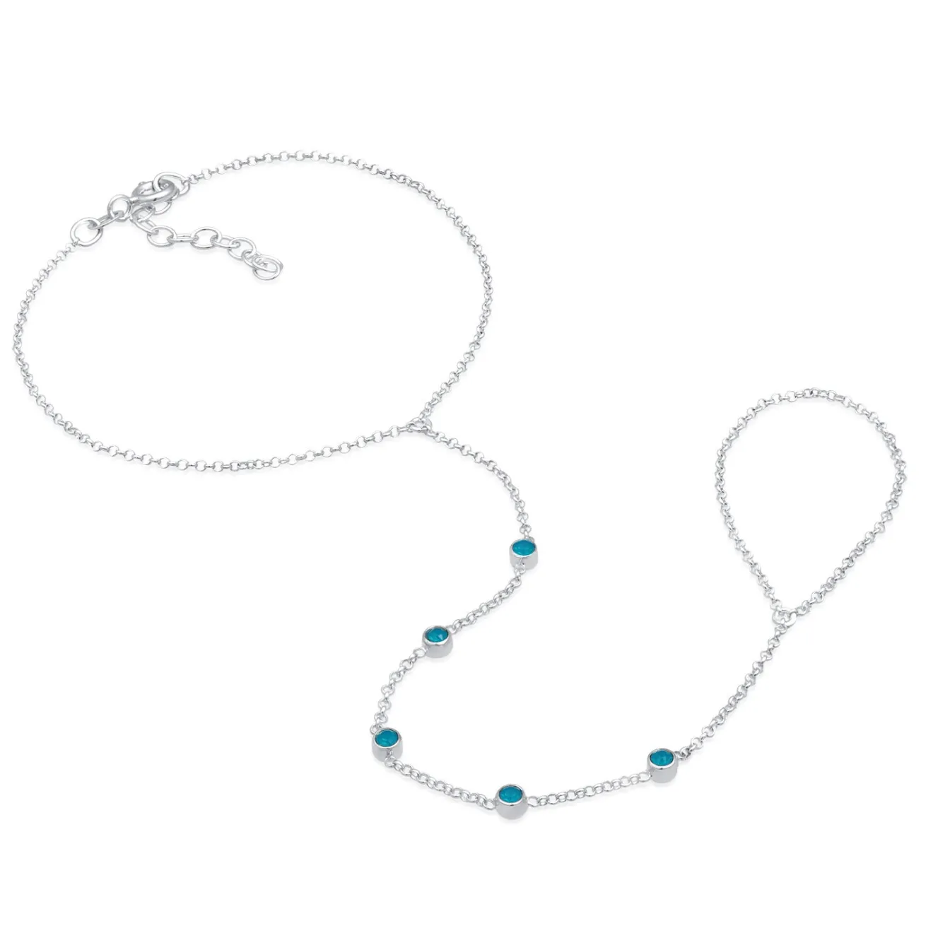 Elli "Armband Handchain | Kristalle (Grün)< Armbänder|Vergoldet