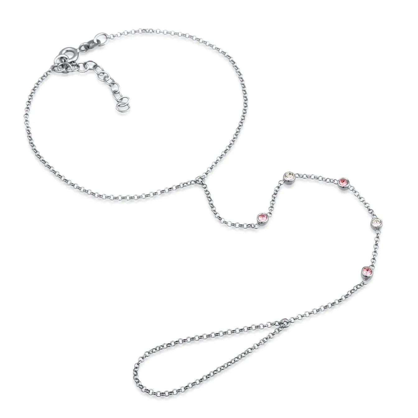 Elli "Armband Handchain | Kristalle (Grün)< Armbänder|Vergoldet