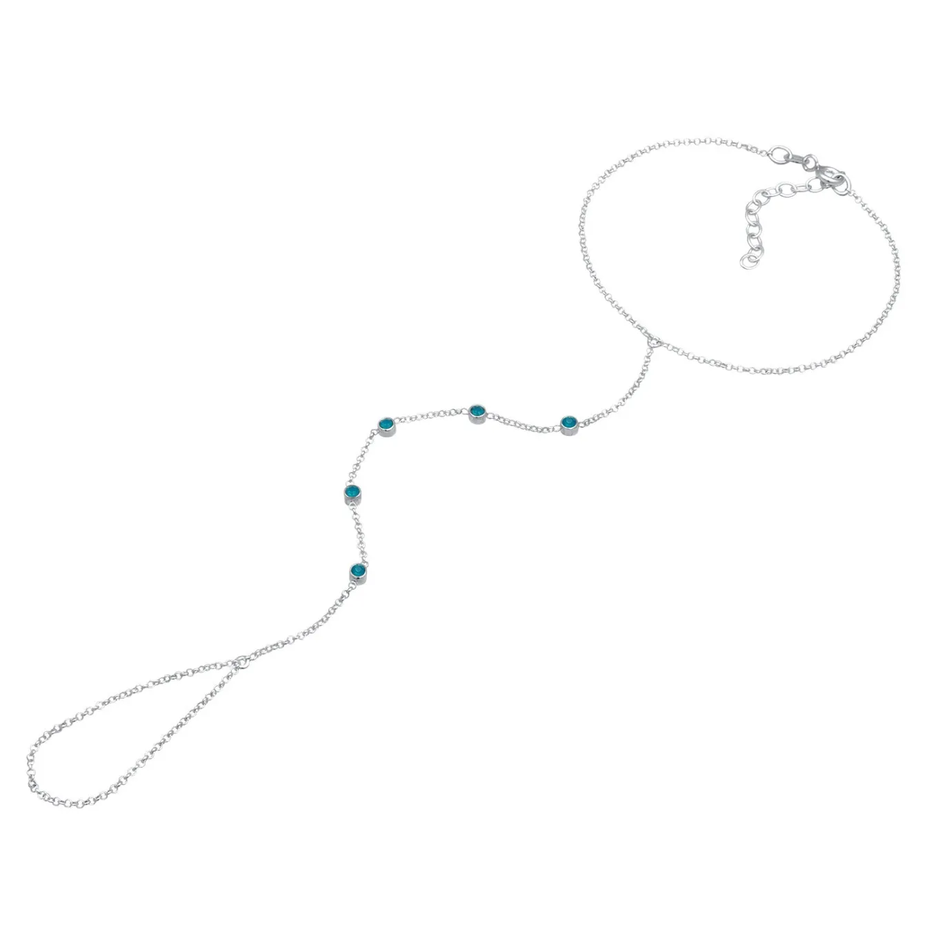 Elli "Armband Handchain | Kristalle (Grün)< Armbänder|Vergoldet