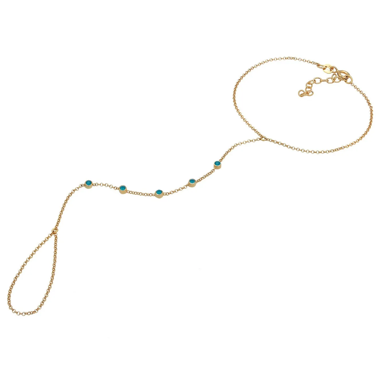 Elli "Armband Handchain | Kristalle (Grün)< Armbänder|Vergoldet