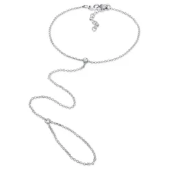 Elli "Armband Handchain | Kristall (Weiß)< Roségold|Armbänder