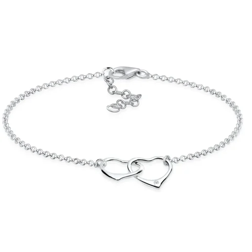 Elli "Armband Herz | Diamant ( Weiß, 0,015 ct )< Vergoldet|Silber