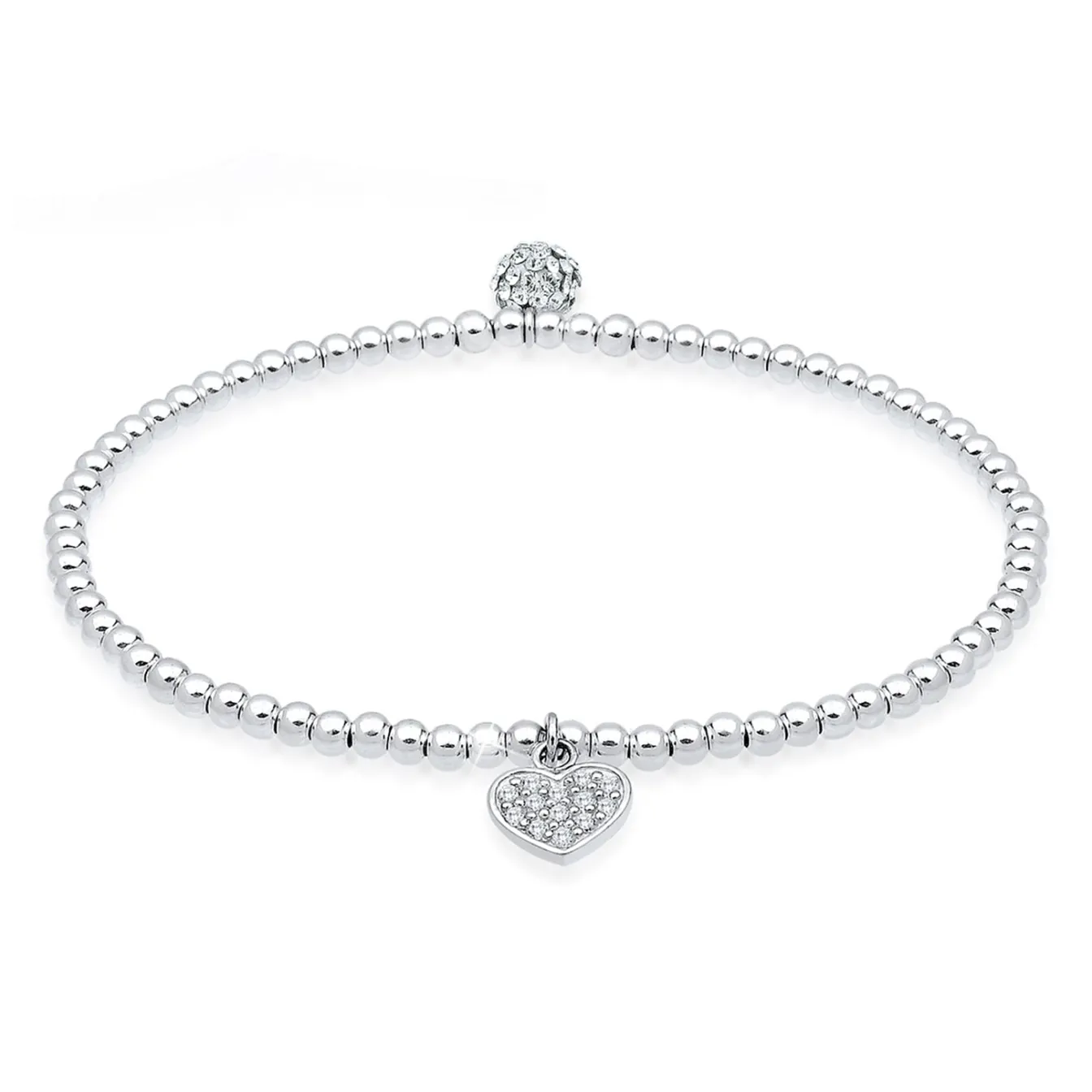 Elli "Armband Herz | Kristall ( Weiß )< Symbol-schmuck|Herz-schmuck