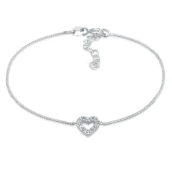 Elli "Armband Herz | Kristall (Weiß)< Vergoldet|Symbol-schmuck