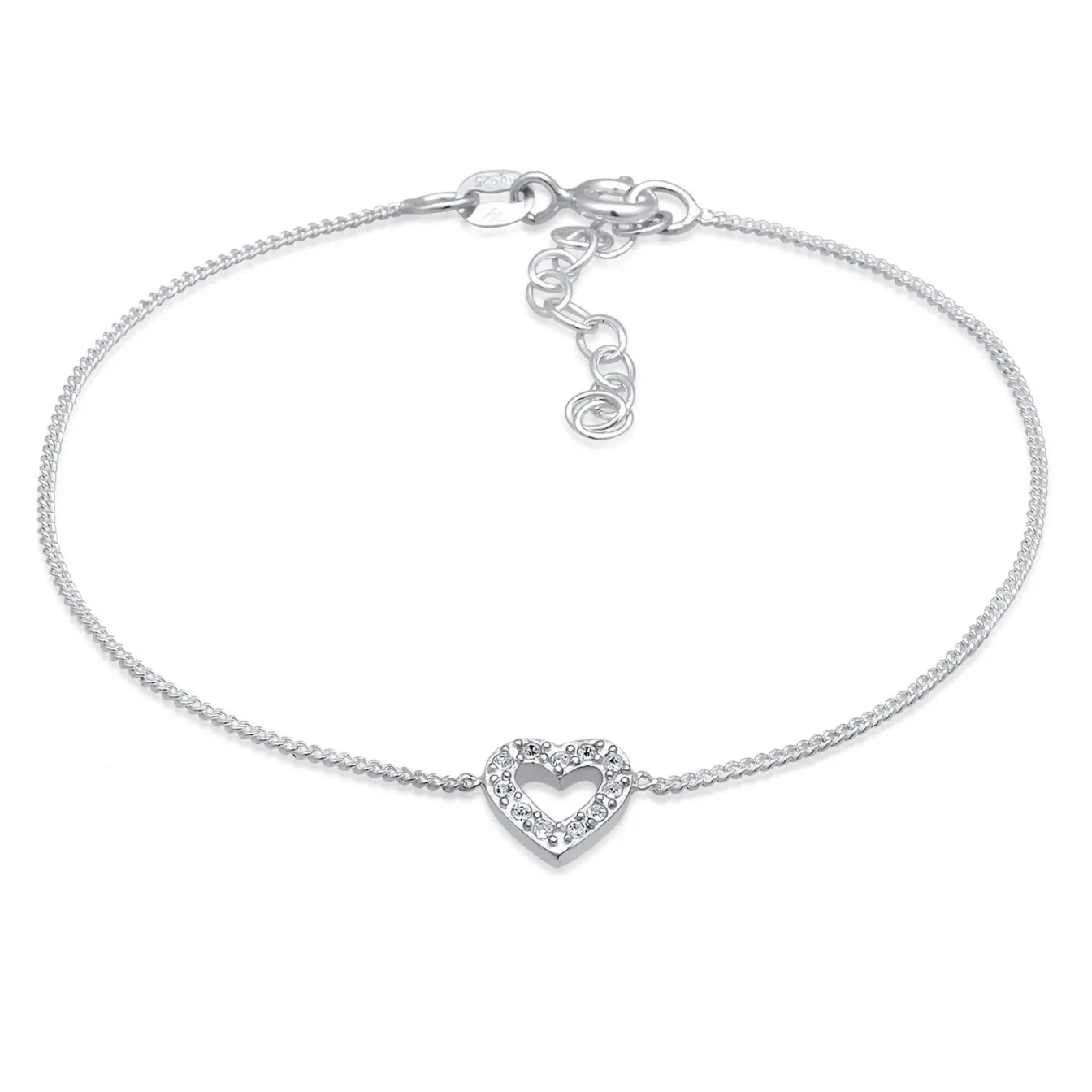 Elli "Armband Herz | Kristall (Weiß)< Vergoldet|Symbol-schmuck