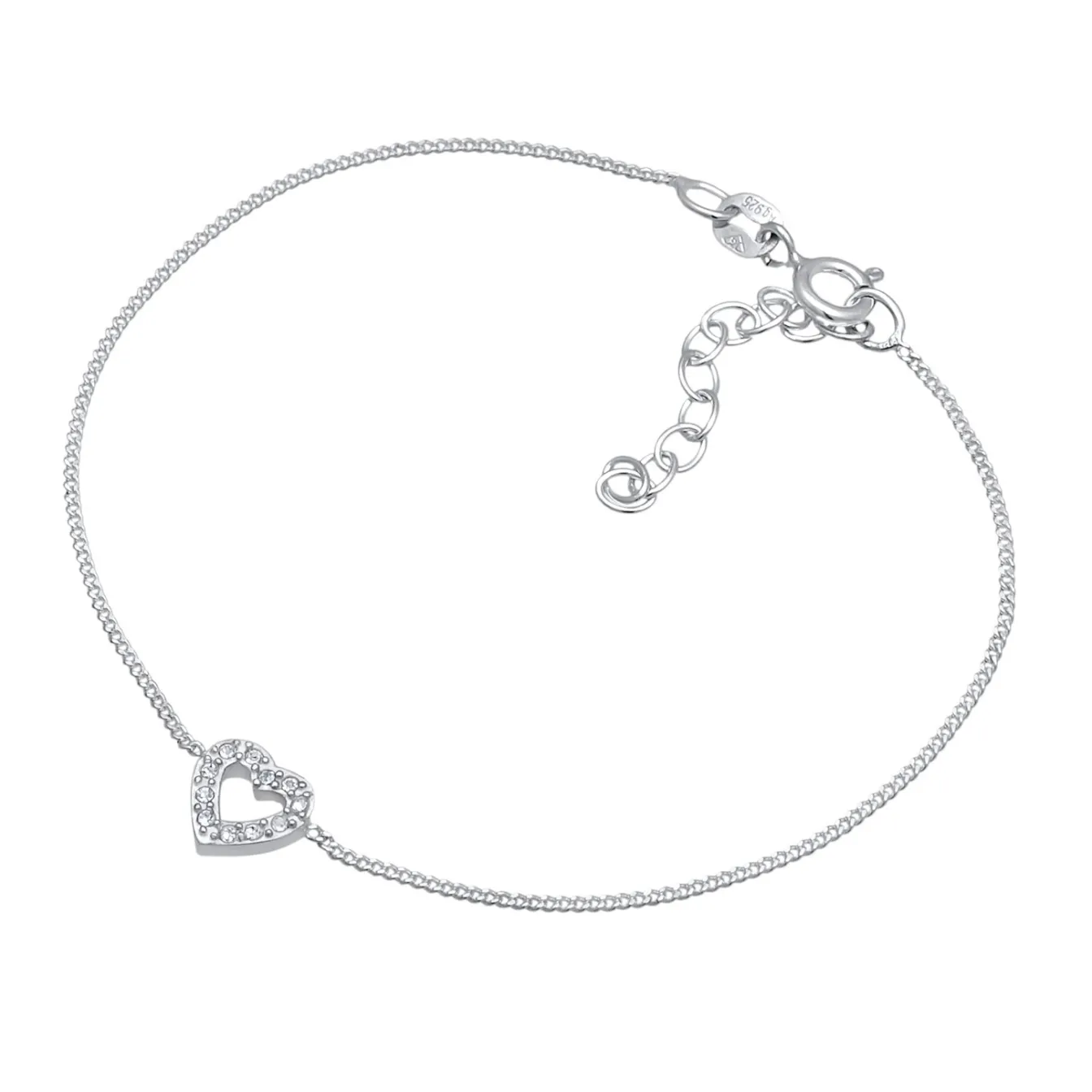 Elli "Armband Herz | Kristall (Weiß)< Vergoldet|Symbol-schmuck