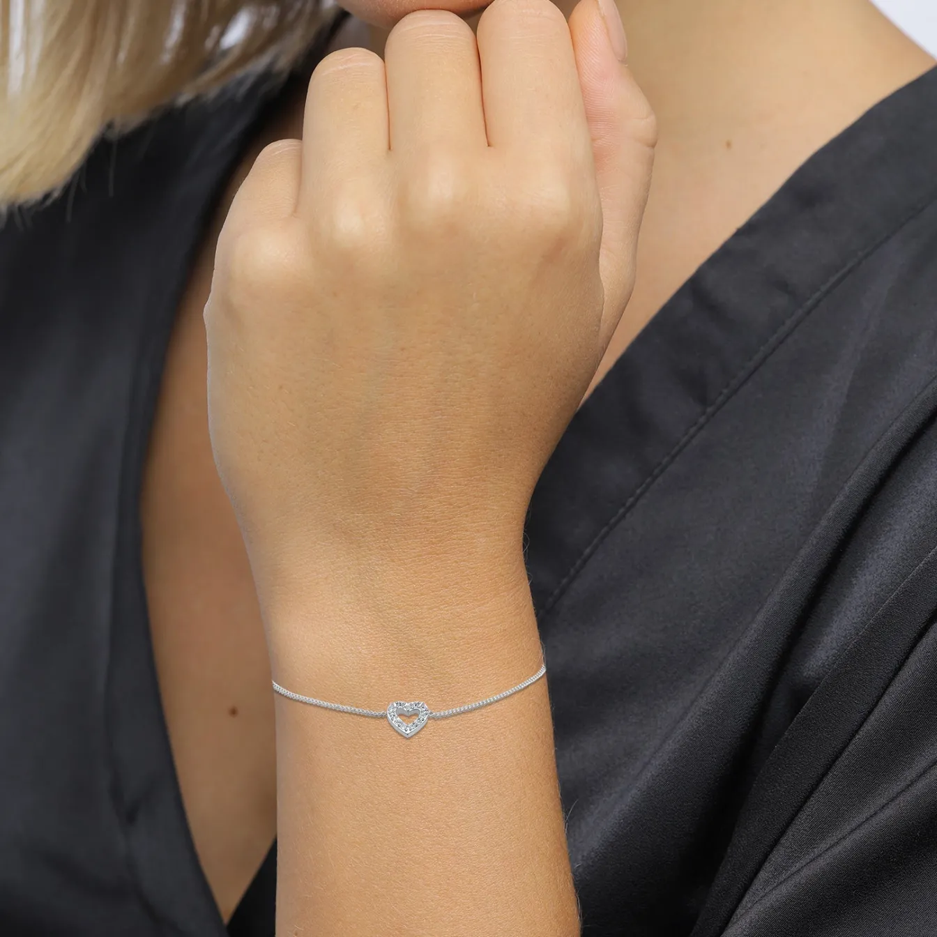 Elli "Armband Herz | Kristall (Weiß)< Vergoldet|Symbol-schmuck