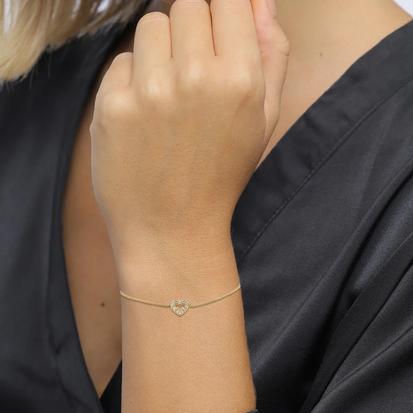 Elli "Armband Herz | Kristall (Weiß)< Vergoldet|Symbol-schmuck
