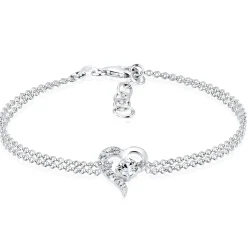 Elli "Armband Herz | Kristall (Weiß)< Silber|Roségold