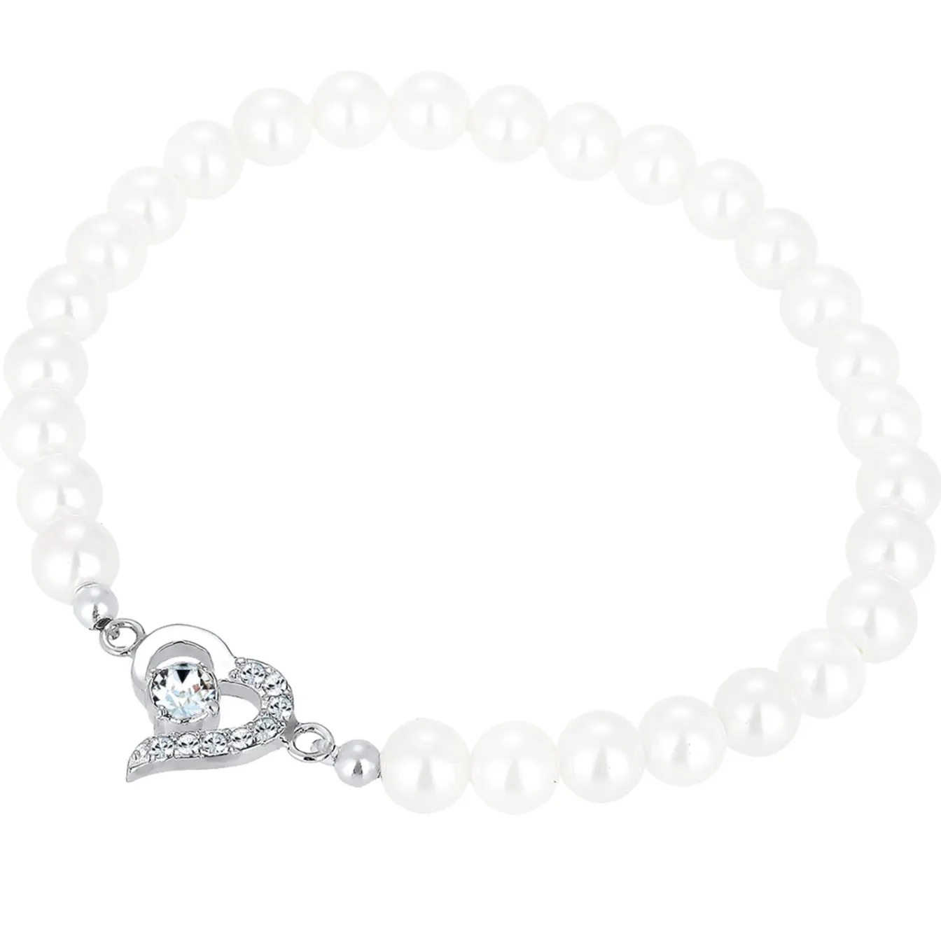 Elli "Armband Herz | Perle & Kristall< Symbol-schmuck|Herz-schmuck
