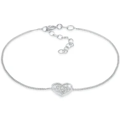 Elli "Armband Herz | Zirkonia ( Weiß )< Symbol-schmuck|Herz-schmuck